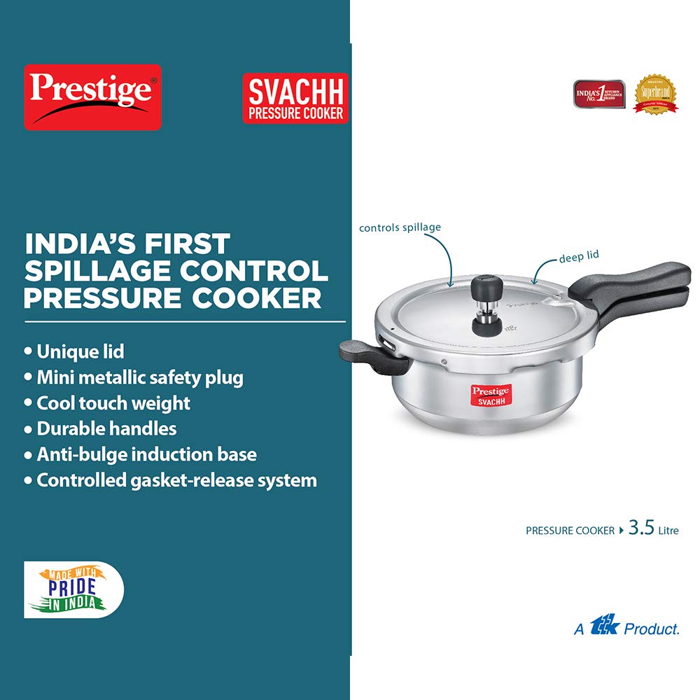 Prestige Svachh Pressure Cooker 3.5 Liter Junior Deep pan طنجرة ضغط سعة 3.5 لتر - مقلاة عميقة اصغر من برستيج سفاش Prestige Svachh Pressure Cooker 3.5 Liter Junior Deep pan طنجرة ضغط سعة 3.5 لتر - مقلاة عميقة اصغر من برستيج سفاش